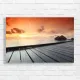 Maldives Sunset Pier Tropical Beach Canvas Print