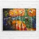 Couple Under Umbrella Autumn Park Canvas Print