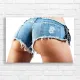 Bold Blue Denim Shorts & Confidence Canvas Print