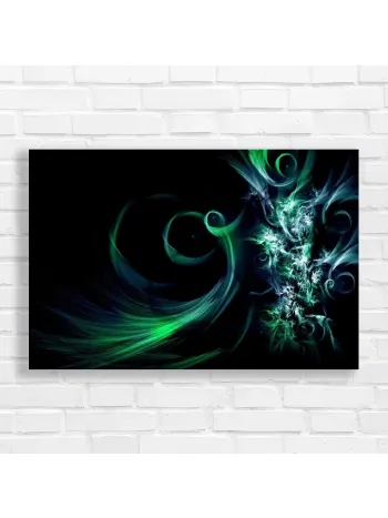 Emerald Flow Abstract Fractal Canvas Print