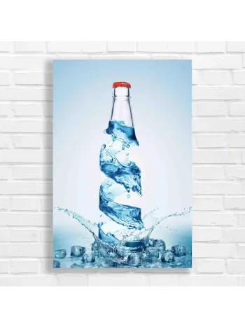 Refreshing Splash Water Bottle Canvas Print
